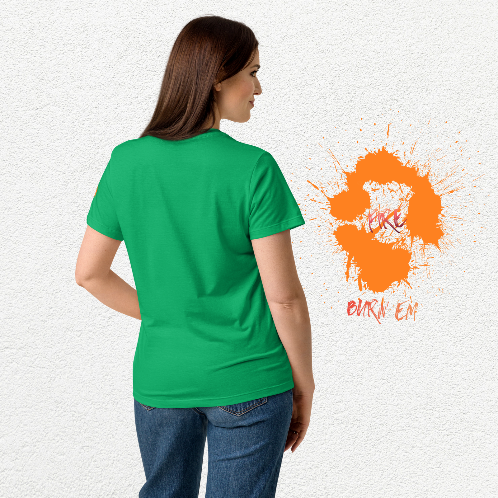 Fire 'em Short Left Printed Badge Sleeve Basic Tee Shirt. - Image 28