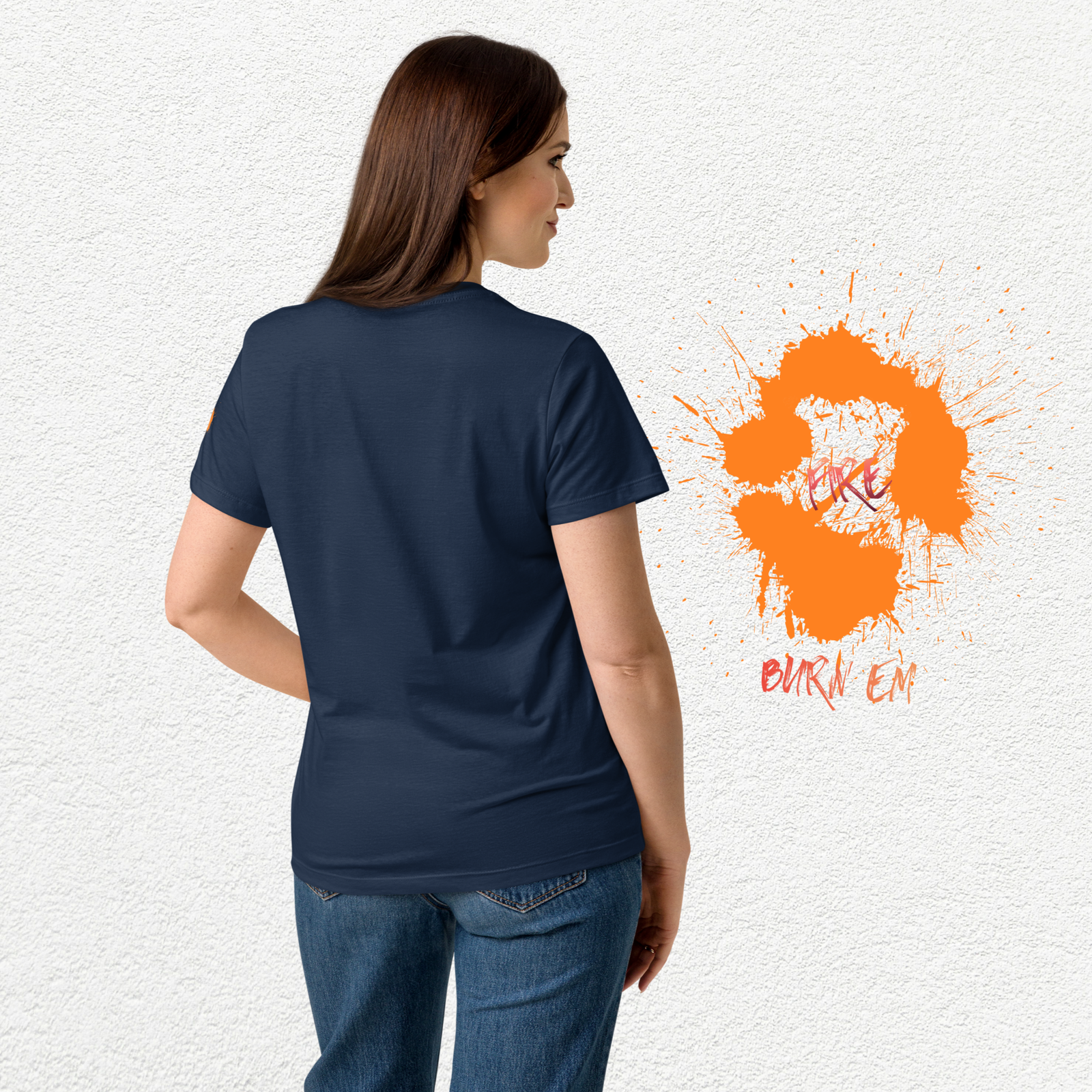Fire 'em Short Left Printed Badge Sleeve Basic Tee Shirt. - Image 9