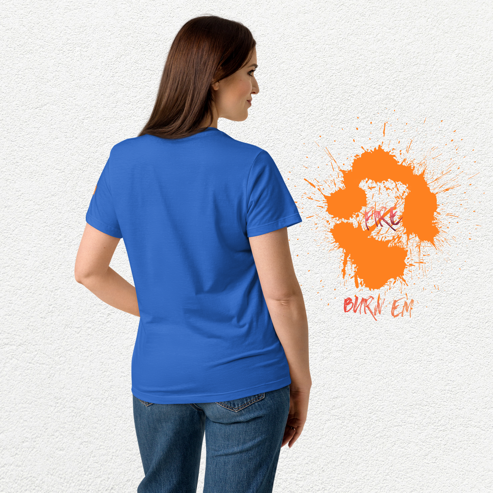 Fire 'em Short Left Printed Badge Sleeve Basic Tee Shirt. - Image 25