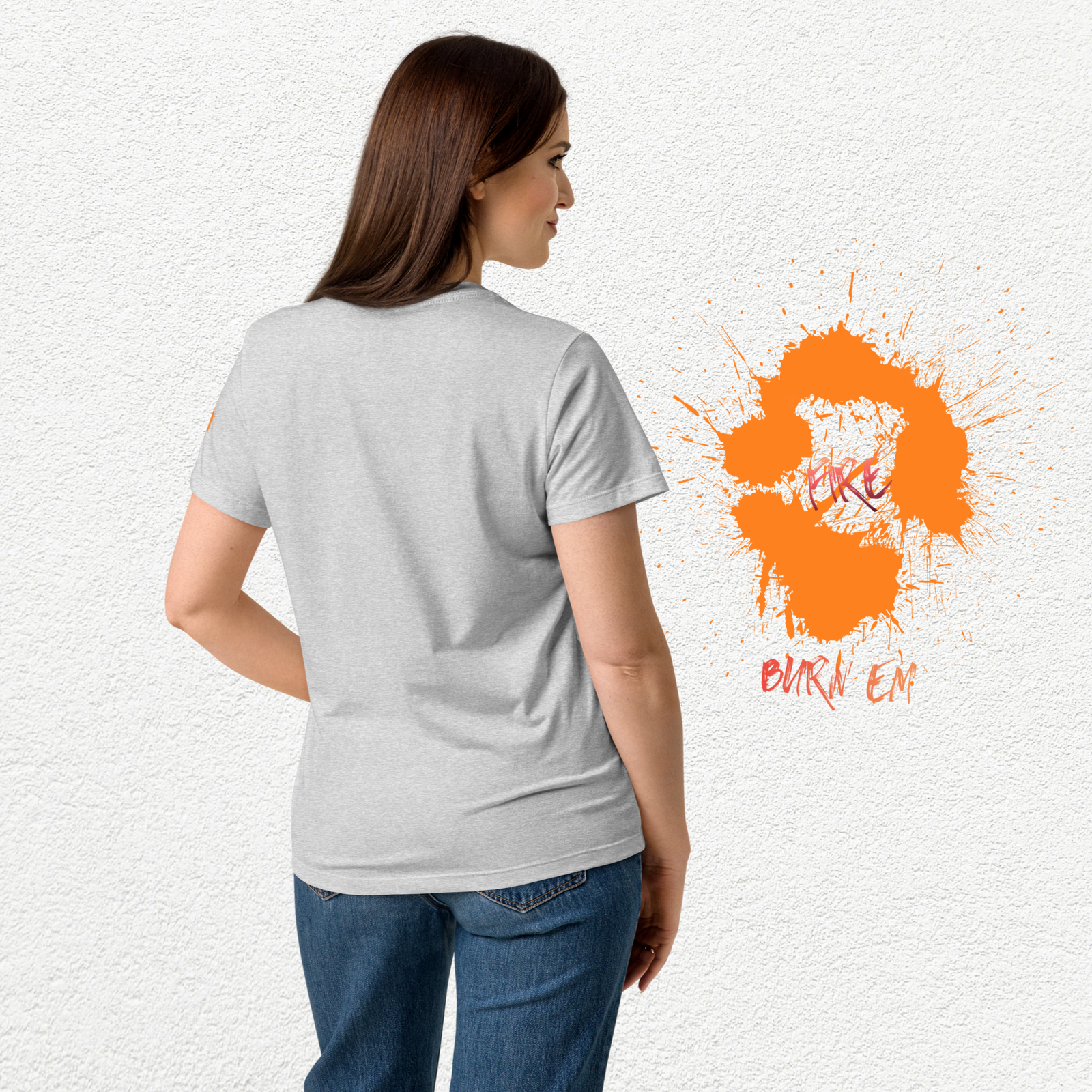 Fire 'em Short Left Printed Badge Sleeve Basic Tee Shirt. - Image 21